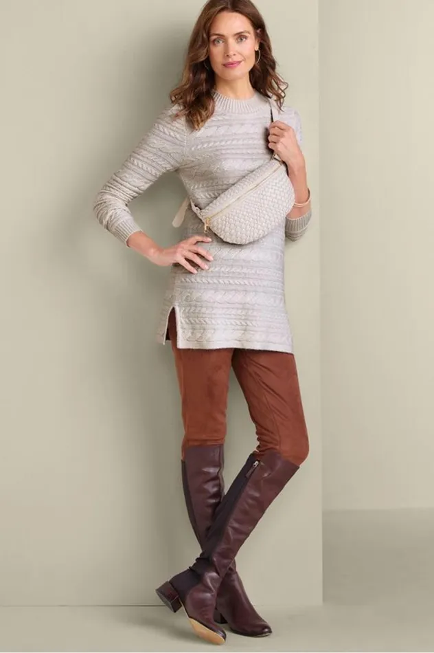 Women Alena Cable Sweater Tunic Oatmeal Heather Soft Surroundings Tops Women Alena Cable Sweater Tunic Oatmeal Heather Soft Surroundings Tops