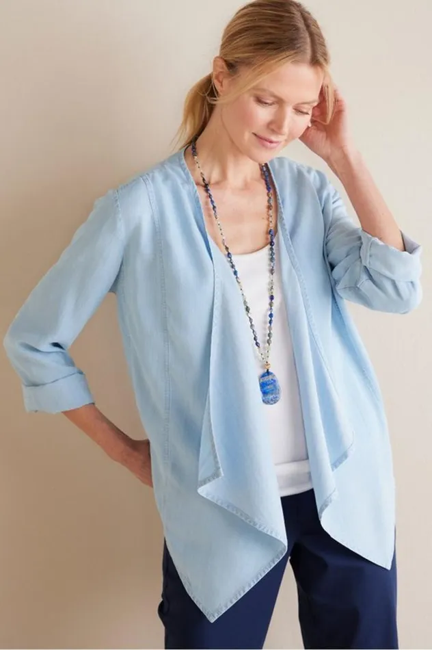 Women Alicante Tencel Topper Light Chambray Soft Surroundings Toppers Women Alicante Tencel Topper Light Chambray Soft Surroundings Toppers
