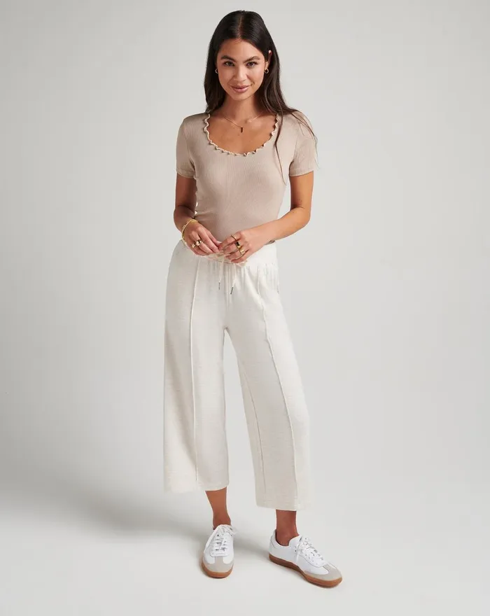 Women All Bottoms TravisMathew STUDIO CITY CLOUD FRENCH TERRY PANTS Heather Eggnog