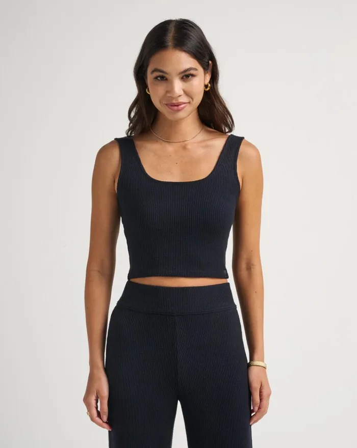 Women All Tops TravisMathew ADARE WIDE RIB TANK Black