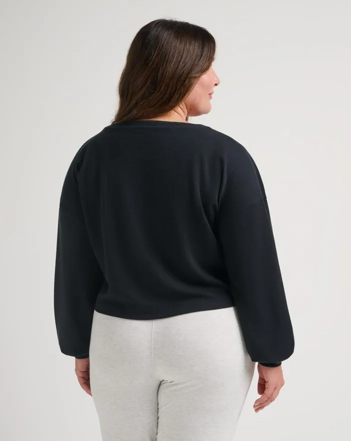 Women All Tops TravisMathew CASUAL ACQUAINTANCE WAFFLE TOP Black