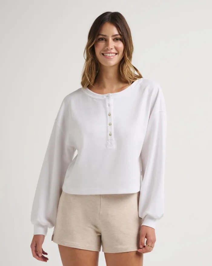 Women All Tops TravisMathew CASUAL ACQUAINTANCE WAFFLE TOP White