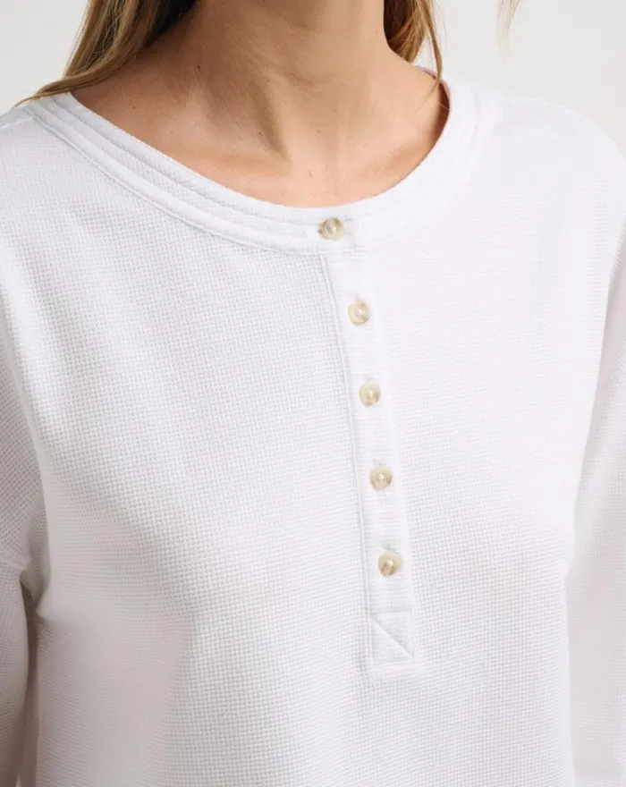 Women All Tops TravisMathew CASUAL ACQUAINTANCE WAFFLE TOP White