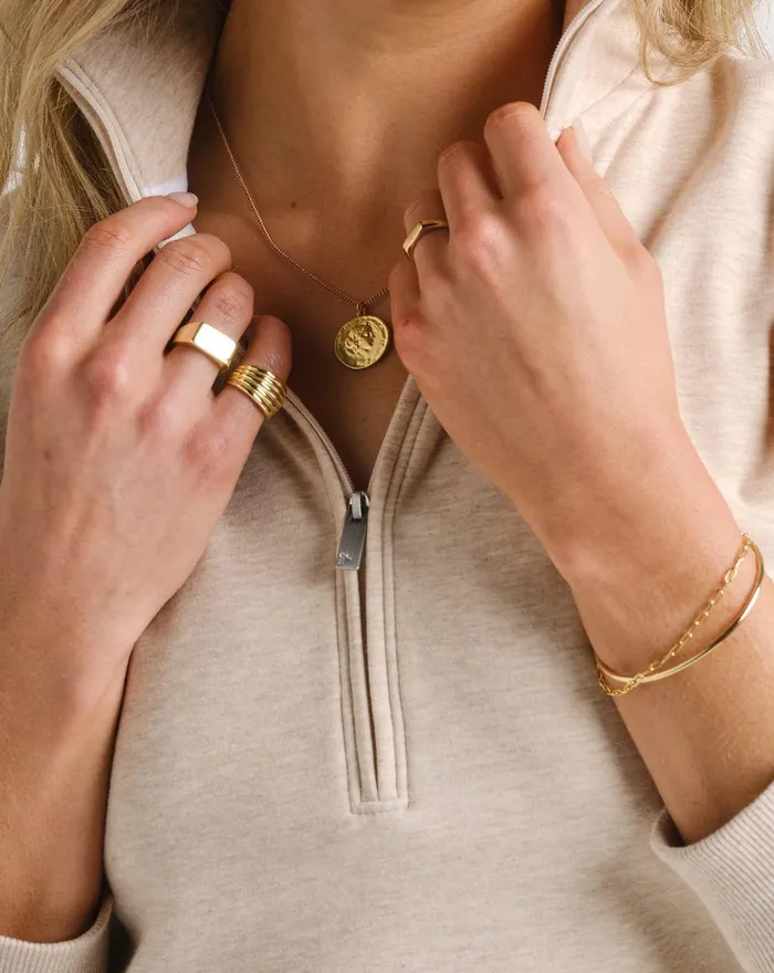 Women All Tops TravisMathew CLOUD FLEECE HALF ZIP Heather Natural