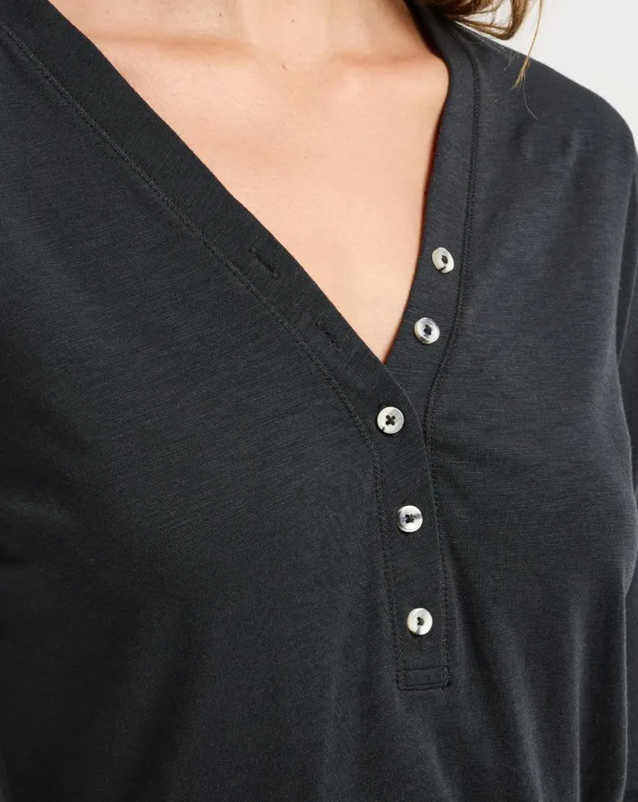 Women All Tops TravisMathew CLOUD JERSEY HENLEY Black