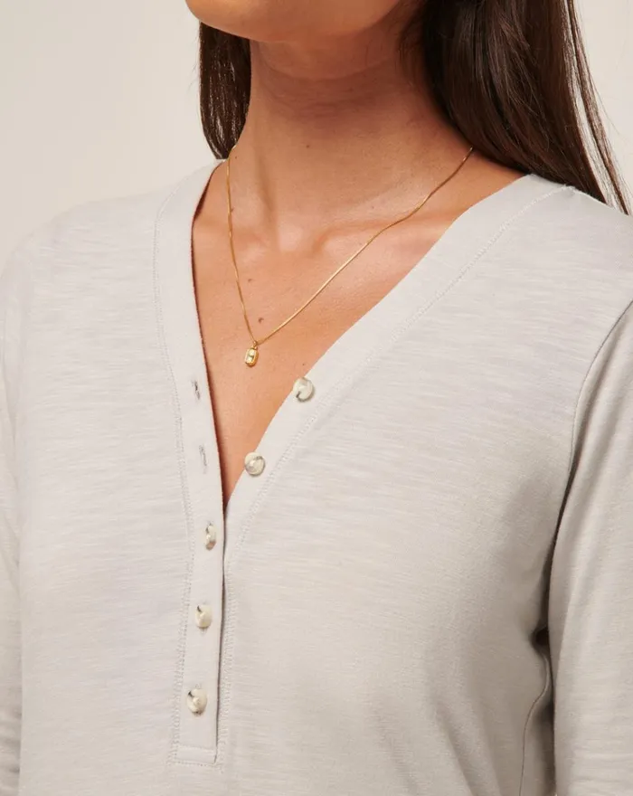 Women All Tops TravisMathew CLOUD JERSEY HENLEY Light Grey