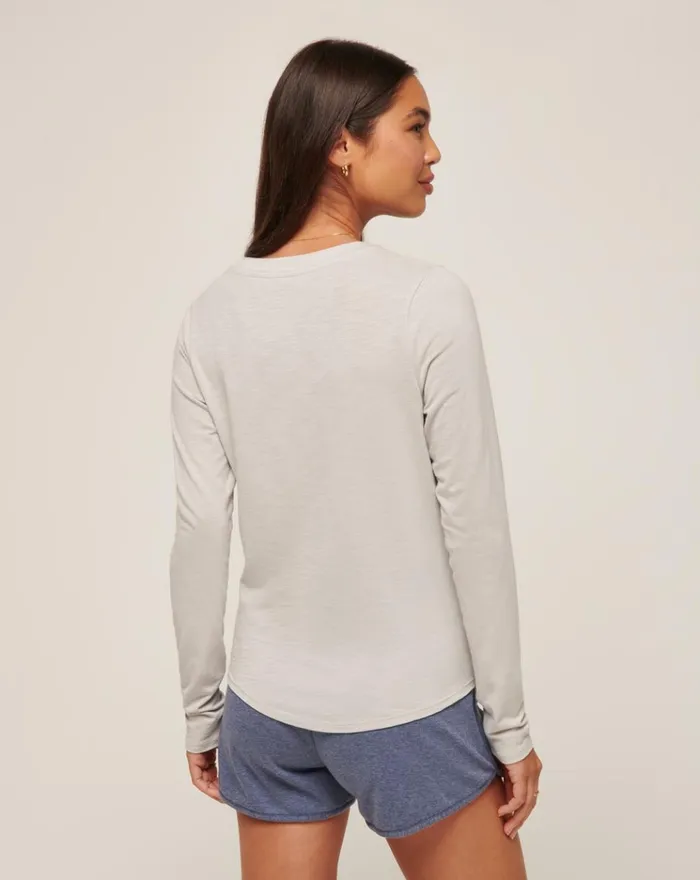 Women All Tops TravisMathew CLOUD JERSEY HENLEY Light Grey