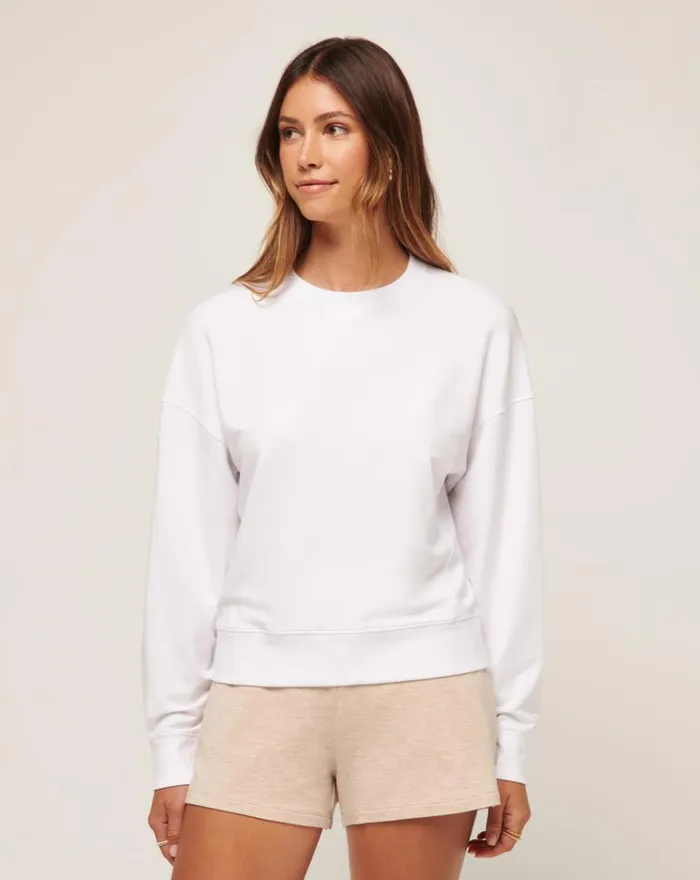 Women All Tops TravisMathew CLOUD TERRY CREW White