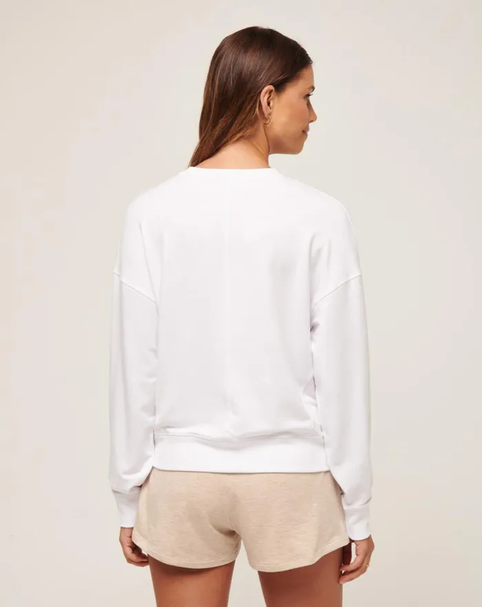 Women All Tops TravisMathew CLOUD TERRY CREW White