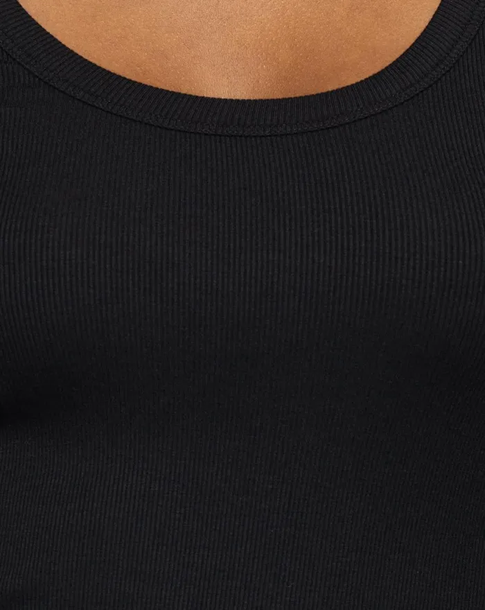 Women All Tops TravisMathew COME ALIVE CLOUD RIBBED TOP Black
