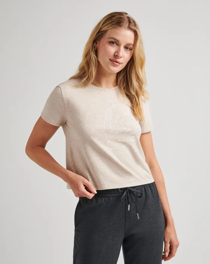 Women All Tops TravisMathew MORNING LIGHT GRAPHIC TEE Heather Atmosphere