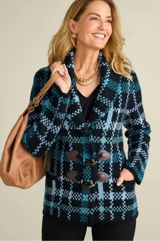 Women Alpine Plaid Sweater Coat Naturally Fall Plaid Soft Surroundings Tops Women Alpine Plaid Sweater Coat Naturally Fall Plaid Soft Surroundings Tops