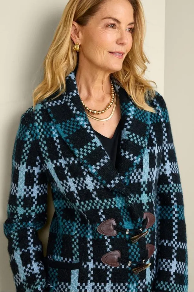 Women Alpine Plaid Sweater Coat Naturally Fall Plaid Soft Surroundings Tops Women Alpine Plaid Sweater Coat Naturally Fall Plaid Soft Surroundings Tops