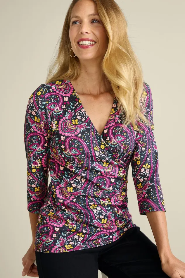 Women Alyssa Knit Top Black Soft Surroundings Tops