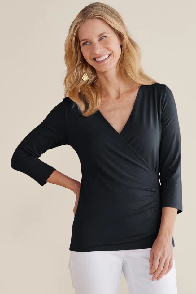 Women Alyssa Knit Top Black Soft Surroundings Tops Women Alyssa Knit Top Black Soft Surroundings Tops