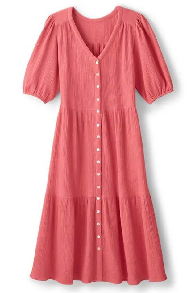 Women Arielle Gauze Midi Dress Sunkist Coral Soft Surroundings Dresses Women Arielle Gauze Midi Dress Sunkist Coral Soft Surroundings Dresses