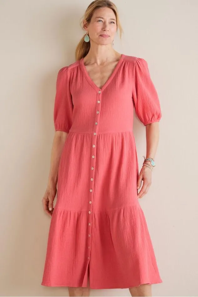 Women Arielle Gauze Midi Dress Sunkist Coral Soft Surroundings Dresses Women Arielle Gauze Midi Dress Sunkist Coral Soft Surroundings Dresses
