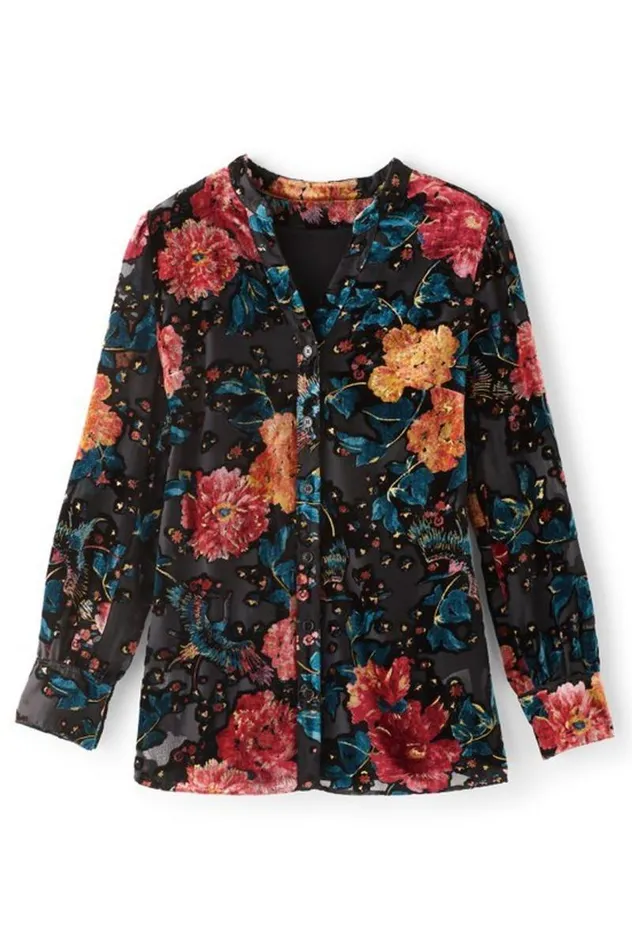 Women Autumn Velvet Tunic Black Multi Soft Surroundings Tops Women Autumn Velvet Tunic Black Multi Soft Surroundings Tops