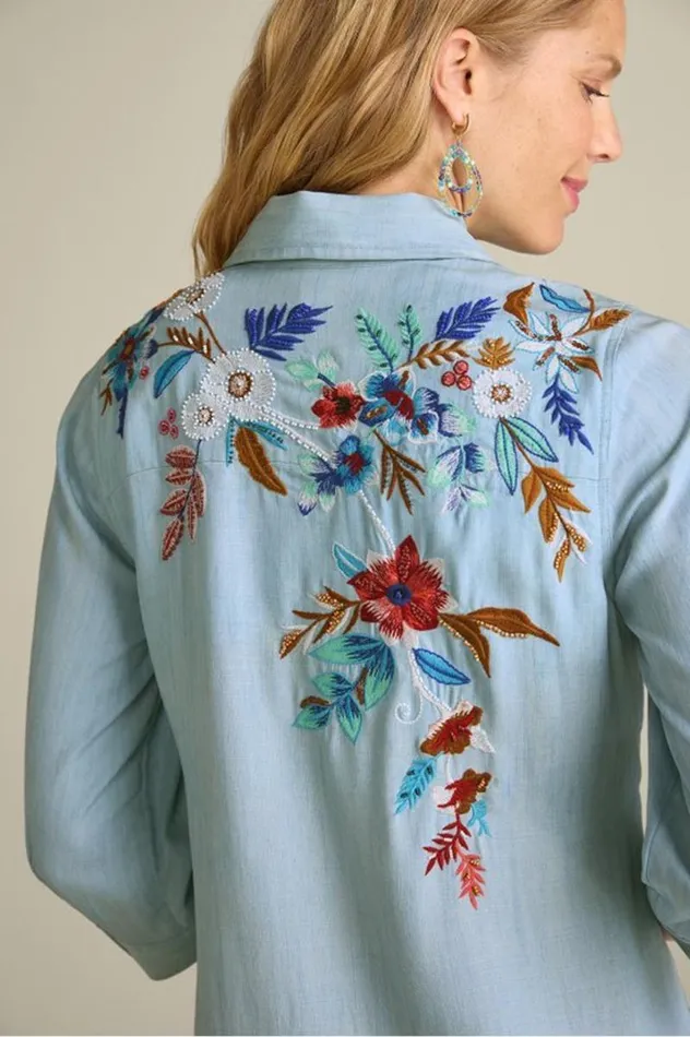Women Aveline Tencel Tunic Light Chambray Soft Surroundings Tops Women Aveline Tencel Tunic Light Chambray Soft Surroundings Tops