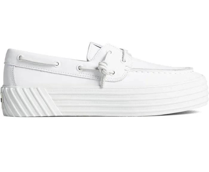 Women Bahama 20 Leather Platform Sneaker White Sperry Sneakers
