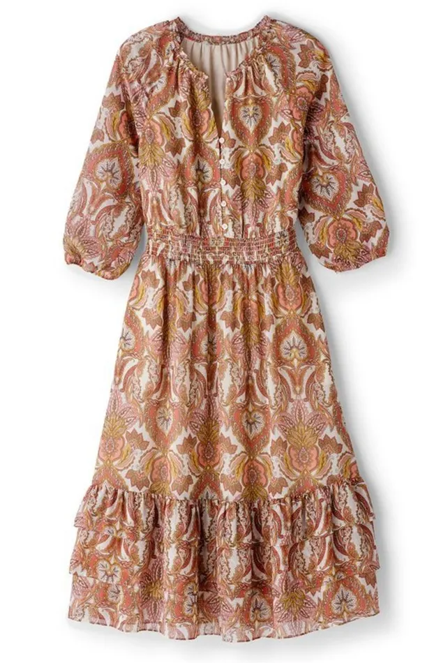 Women Betsey Midi Dress Global Scarf Cream Coral Soft Surroundings Dresses Women Betsey Midi Dress Global Scarf Cream Coral Soft Surroundings Dresses