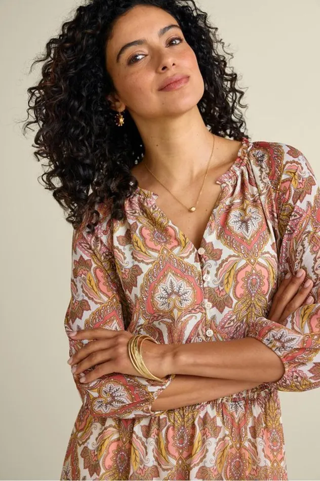 Women Betsey Midi Dress Global Scarf Cream Coral Soft Surroundings Dresses Women Betsey Midi Dress Global Scarf Cream Coral Soft Surroundings Dresses