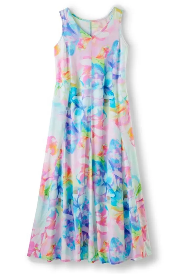 Women Brenda Maxi Dress Painterly Multi Floral Soft Surroundings Dresses Women Brenda Maxi Dress Painterly Multi Floral Soft Surroundings Dresses
