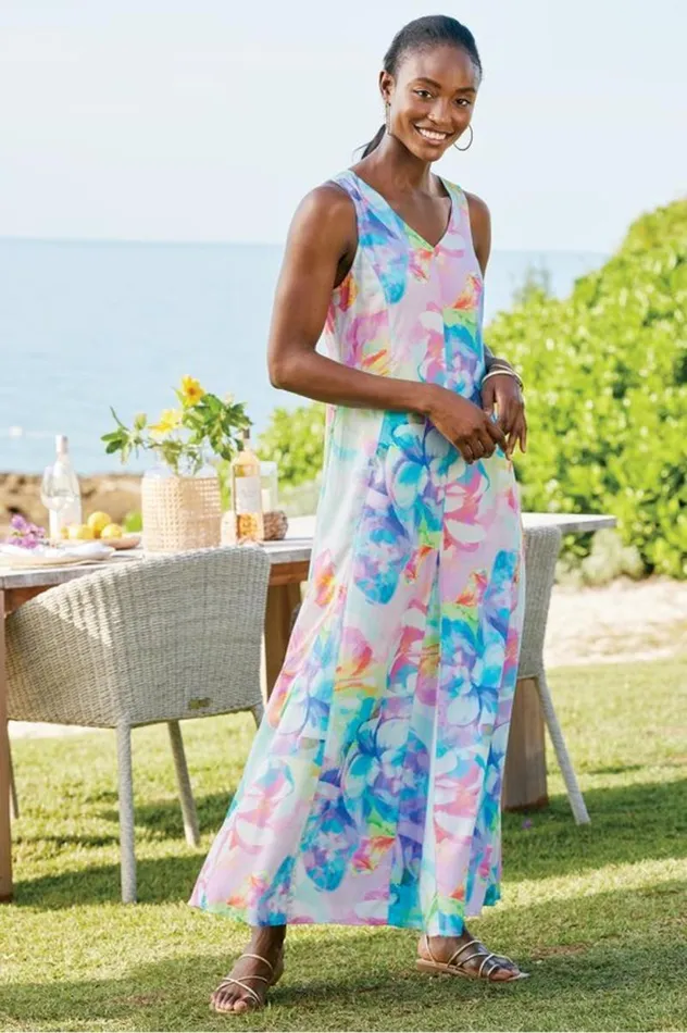 Women Brenda Maxi Dress Painterly Multi Floral Soft Surroundings Dresses Women Brenda Maxi Dress Painterly Multi Floral Soft Surroundings Dresses