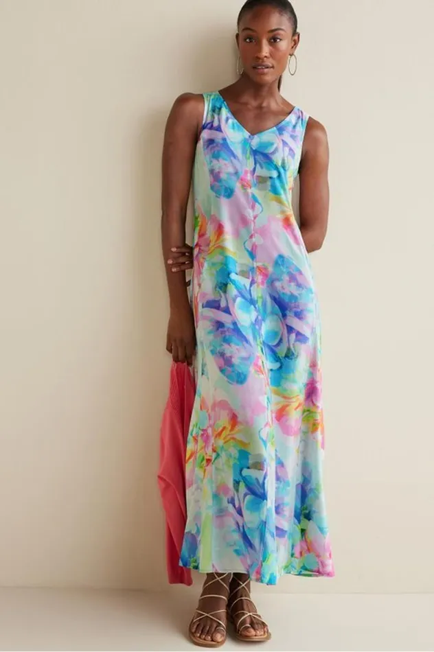 Women Brenda Maxi Dress Painterly Multi Floral Soft Surroundings Dresses Women Brenda Maxi Dress Painterly Multi Floral Soft Surroundings Dresses