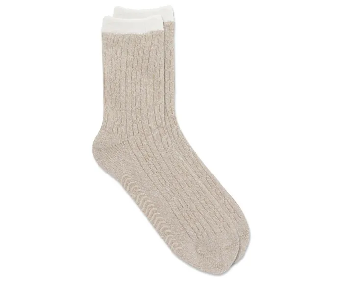 Women Cable Knit Cabin Cozy Sock Oatmeal Sperry Socks and Liners