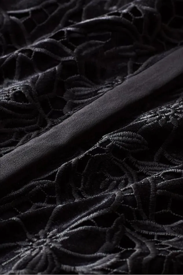 Women Candace Velvet Lace Tunic Black Soft Surroundings Tops Women Candace Velvet Lace Tunic Black Soft Surroundings Tops