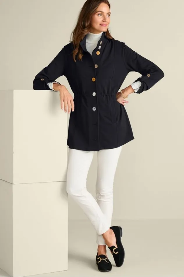 Women Caprice French Terry Jacket Black Soft Surroundings Jackets and Coats Women Caprice French Terry Jacket Black Soft Surroundings Jackets and Coats