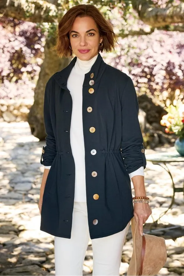 Women Caprice French Terry Jacket Black Soft Surroundings Jackets and Coats Women Caprice French Terry Jacket Black Soft Surroundings Jackets and Coats