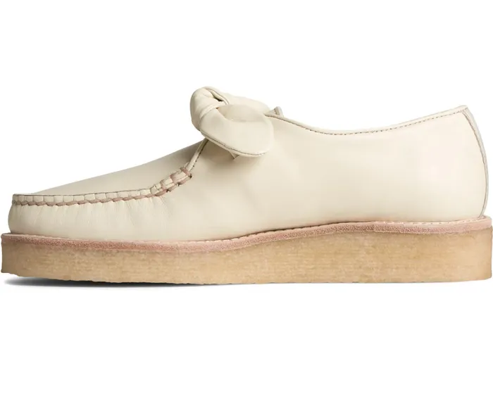 Women Captain039s Crepe Bow Oxford Ivory Sperry Flats and Loafers Women Captain039s Crepe Bow Oxford Ivory Sperry Flats and Loafers