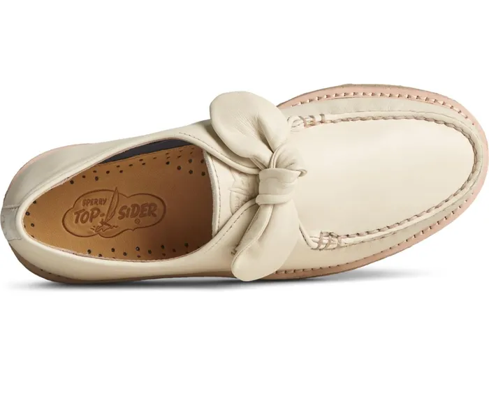 Women Captain039s Crepe Bow Oxford Ivory Sperry Flats and Loafers Women Captain039s Crepe Bow Oxford Ivory Sperry Flats and Loafers