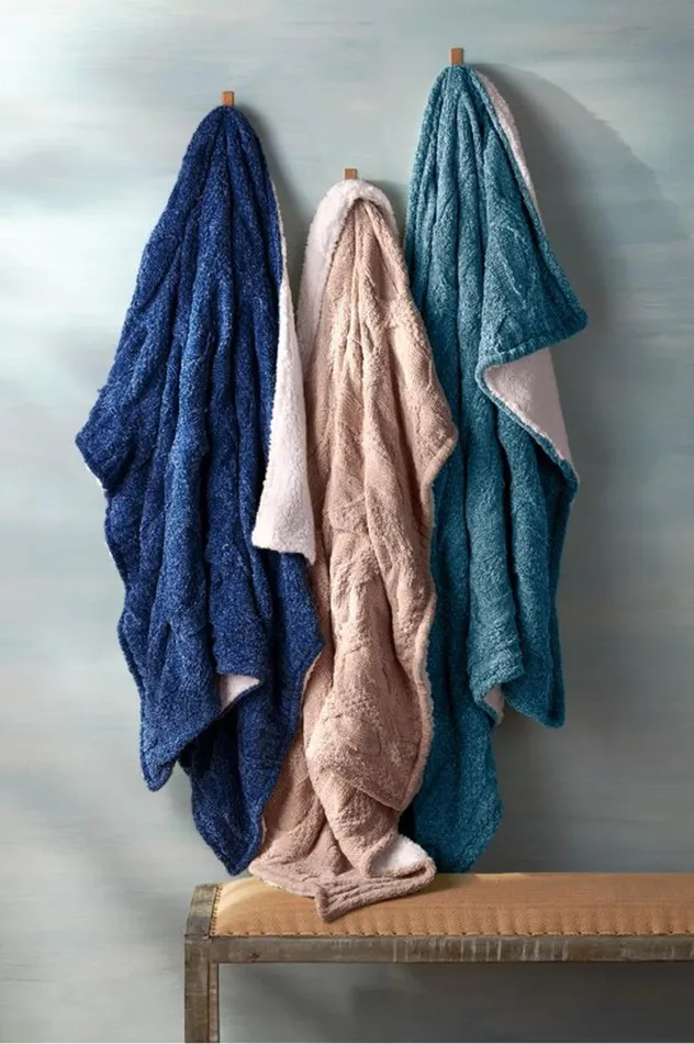 Women Cecilia Chenille Throw Moonlight Blue Soft Surroundings Bedding
