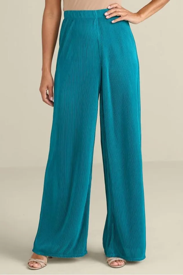 Women Cella Plisse Wide Leg Pants Deep Lagoon Soft Surroundings Pants Women Cella Plisse Wide Leg Pants Deep Lagoon Soft Surroundings Pants