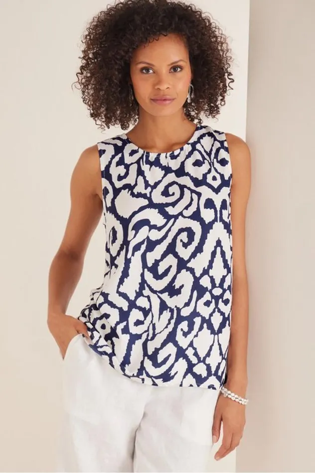 Women Coralina Tank Redwhite Abstract Soft Surroundings Tops