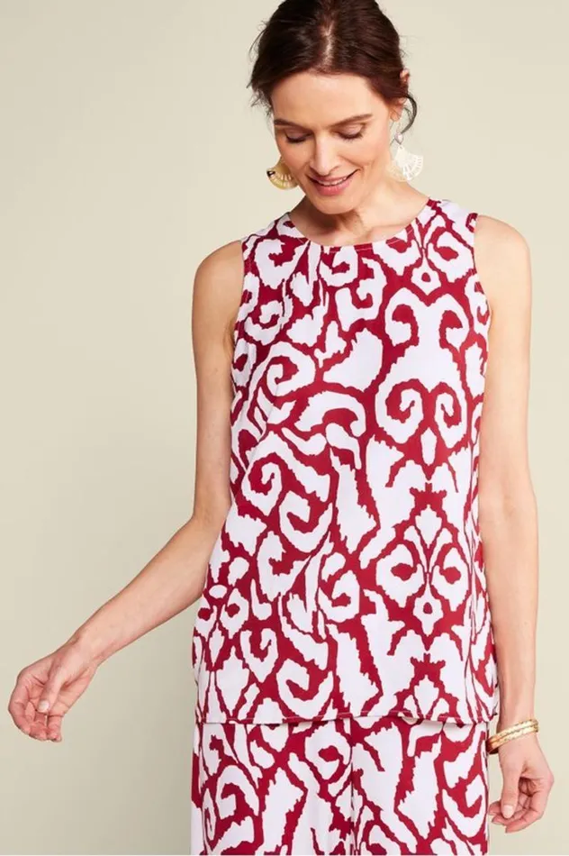 Women Coralina Tank Redwhite Abstract Soft Surroundings Tops Women Coralina Tank Redwhite Abstract Soft Surroundings Tops