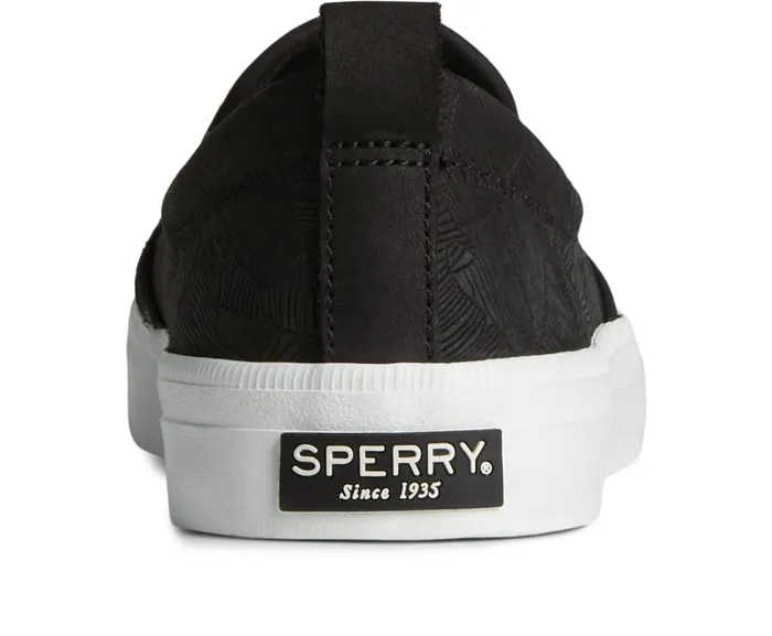 Women Crest Leather Palm Embossed Slip On Sneaker Black Sperry Sneakers Women Crest Leather Palm Embossed Slip On Sneaker Black Sperry Sneakers
