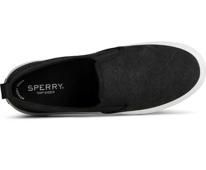 Women Crest Leather Palm Embossed Slip On Sneaker Black Sperry Sneakers Women Crest Leather Palm Embossed Slip On Sneaker Black Sperry Sneakers