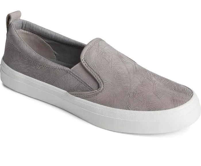 Women Crest Leather Palm Embossed Slip On Sneaker Grey Sperry Sneakers Women Crest Leather Palm Embossed Slip On Sneaker Grey Sperry Sneakers