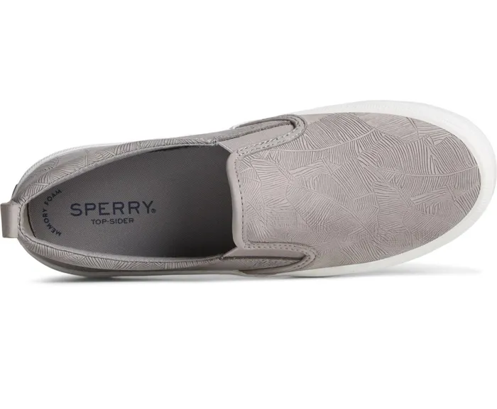 Women Crest Leather Palm Embossed Slip On Sneaker Grey Sperry Sneakers Women Crest Leather Palm Embossed Slip On Sneaker Grey Sperry Sneakers