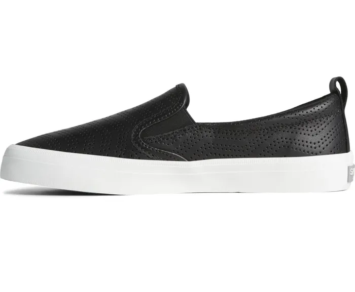 Women Crest Twin Gore Perforated Leather Slip On Sneaker Black Sperry Sneakers Women Crest Twin Gore Perforated Leather Slip On Sneaker Black Sperry Sneakers