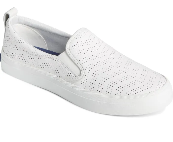 Women Crest Twin Gore Perforated Leather Slip On Sneaker White Sperry Sneakers Women Crest Twin Gore Perforated Leather Slip On Sneaker White Sperry Sneakers