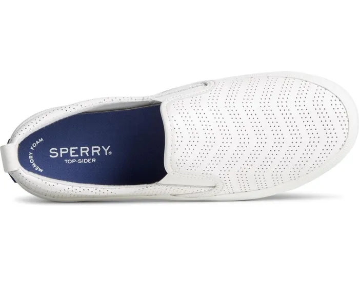 Women Crest Twin Gore Perforated Leather Slip On Sneaker White Sperry Sneakers Women Crest Twin Gore Perforated Leather Slip On Sneaker White Sperry Sneakers