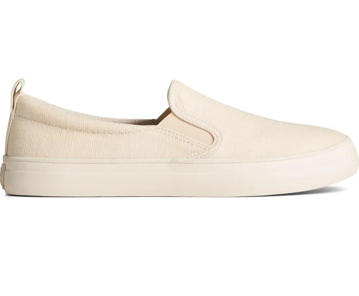 Women Crest Twin Gore Shimmer Slip On Sneaker Off White Sperry Sneakers