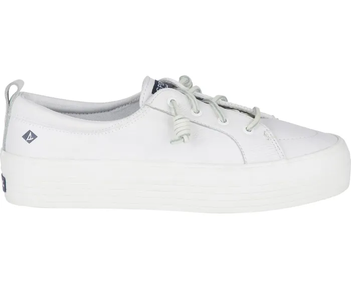 Women Crest Vibe Platform Leather Sneaker White Sperry Sneakers