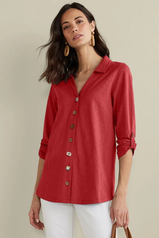 Women Danielle 34 Sleeve Tunic White Soft Surroundings Tops Women Danielle 34 Sleeve Tunic White Soft Surroundings Tops