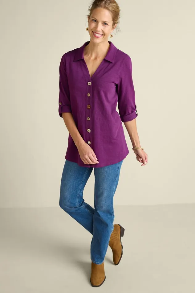 Women Danielle 34 Sleeve Tunic White Soft Surroundings Tops Women Danielle 34 Sleeve Tunic White Soft Surroundings Tops